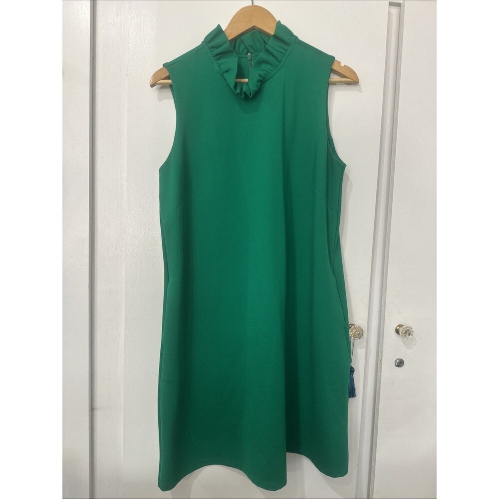 Jude Connally dress large Kelly Green Sleeveless knee length - Picture 2 of 7